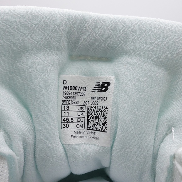 NEW Size 11.5 Men's New Balance Fresh Foam 1080 V13 Running Shoes W1080W13 White - Picture 2 of 6